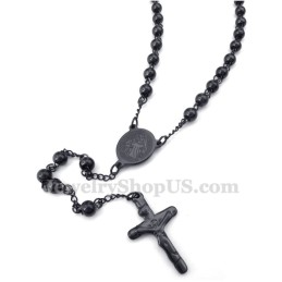 Zwarte Titanium Jezus Hanger Ketting