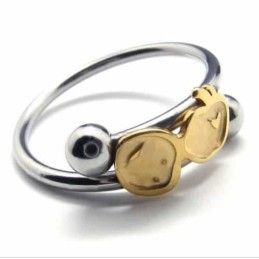 Fruit Love 8 Mm Titanium En Gouden Ring
