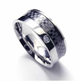 Diamanten 8 Mm Titanium Ingelegde Ring