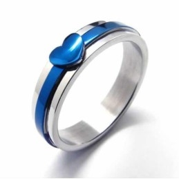Zoete 5 Mm Blauwe Titanium Ring