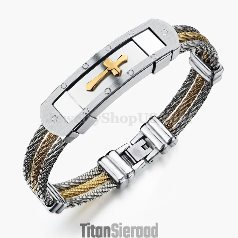 Klassieke Titanium Kruisarmband Voor Heren C782