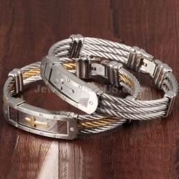 Klassieke Titanium Kruisarmband Voor Heren C782