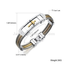 Klassieke Titanium Kruisarmband Voor Heren C782