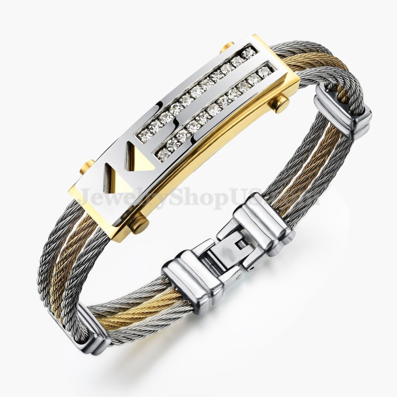 Herenmode Zirkonia Titanium Armband C783