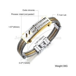 Herenmode Zirkonia Titanium Armband C783