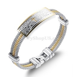 Gouden Zilveren Heren Titanium Kruisarmband C759