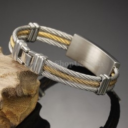 Gouden Zilveren Heren Titanium Kruisarmband C759