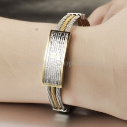 Gouden Zilveren Heren Titanium Kruisarmband C759