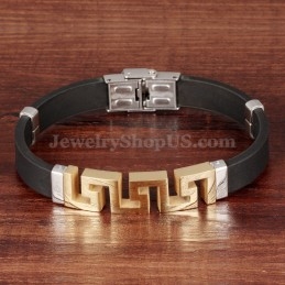Heren Hollow Gold Titanium Armband C996