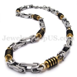 Zilveren Gouden Heren Titanium Ketting