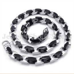 Prachtige Zwarte Titanium Ketting Voor Heren