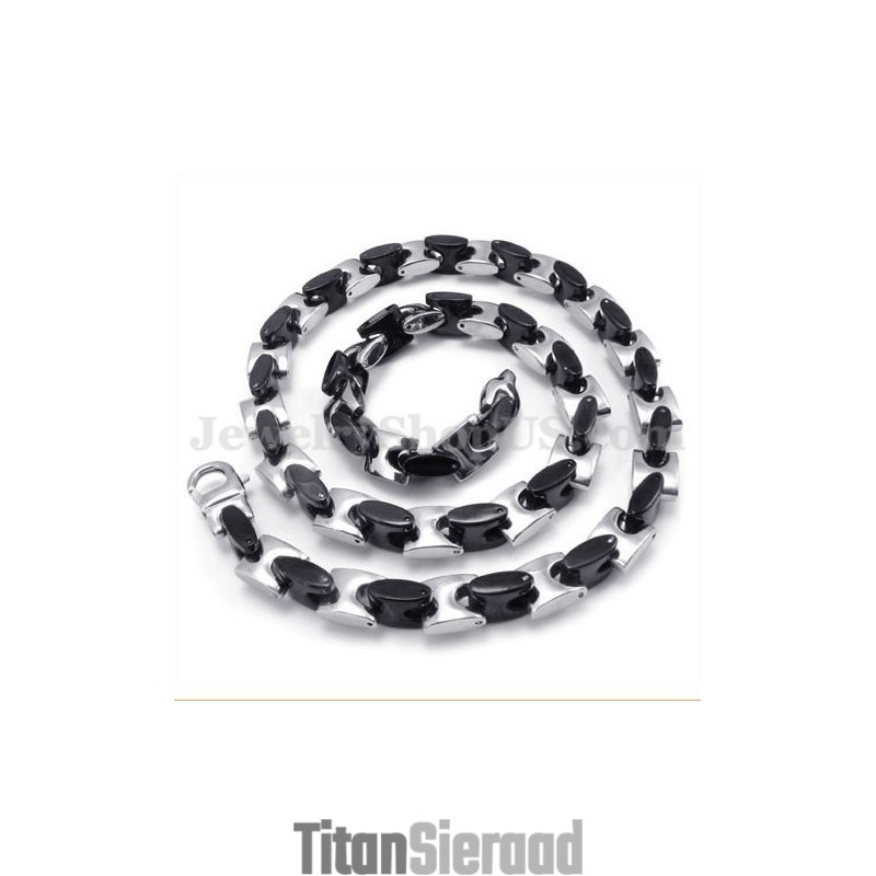 Prachtige Zwarte Titanium Ketting Voor Heren Prachtige Zwarte Titanium Ketting Voor Heren