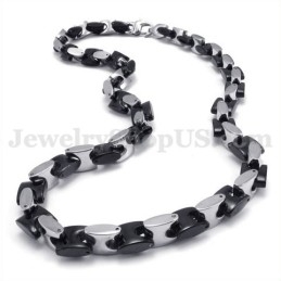 Prachtige Zwarte Titanium Ketting Voor Heren