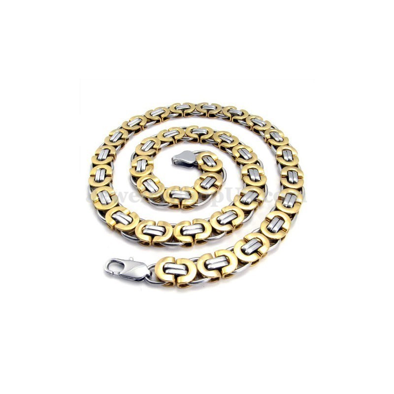Prachtige Gouden Heren Titanium Ketting