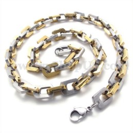 Prachtige Gouden Heren Titanium Ketting
