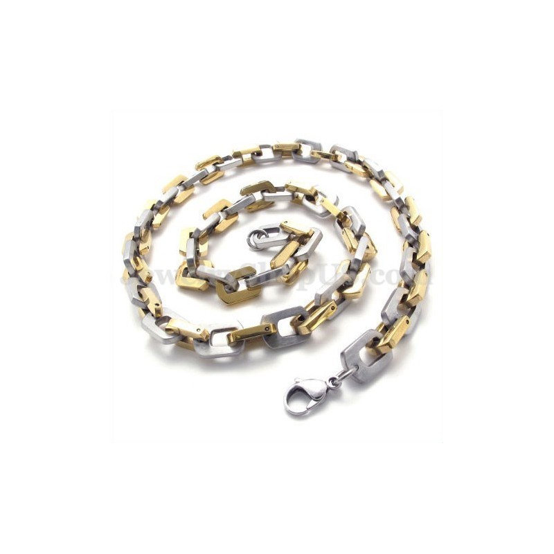 Prachtige Gouden Heren Titanium Ketting Prachtige Gouden Heren Titanium Ketting