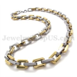 Prachtige Gouden Heren Titanium Ketting