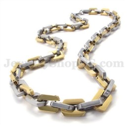Prachtige Gouden Heren Titanium Ketting