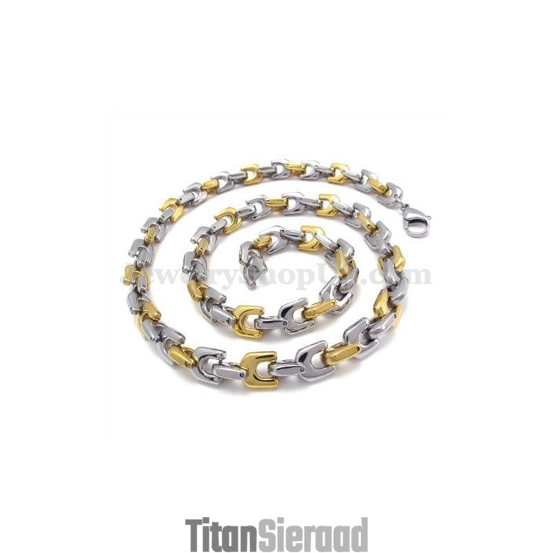 Mode Gouden Heren Titanium Ketting