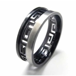7 Mm Zwarte Titanium Griekse Sleutelring