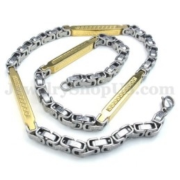 Zilveren Gouden Heren Titanium Ketting
