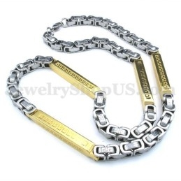 Zilveren Gouden Heren Titanium Ketting