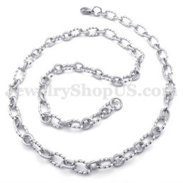 Eenvoudige Zilveren Heren Titanium Ketting