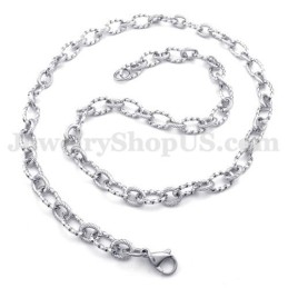 Eenvoudige Zilveren Heren Titanium Ketting