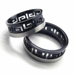 7 Mm Zwarte Titanium Griekse Sleutelring