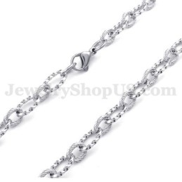 Eenvoudige Zilveren Heren Titanium Ketting
