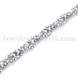 Nieuwe Stijl Zilveren Heren Titanium Ketting