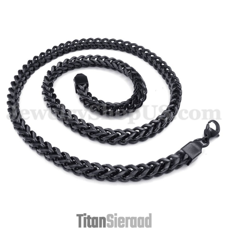 Prachtige Zwarte Titanium Herenketting