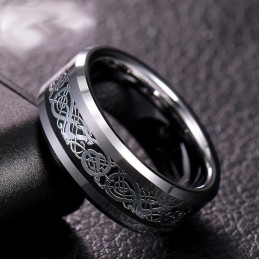 Herenmode Persoonlijkheid Wolfraam Ringen Met Drakenpatronen