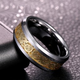 Herenmode Persoonlijkheid Wolfraam Ringen Met Drakenpatronen