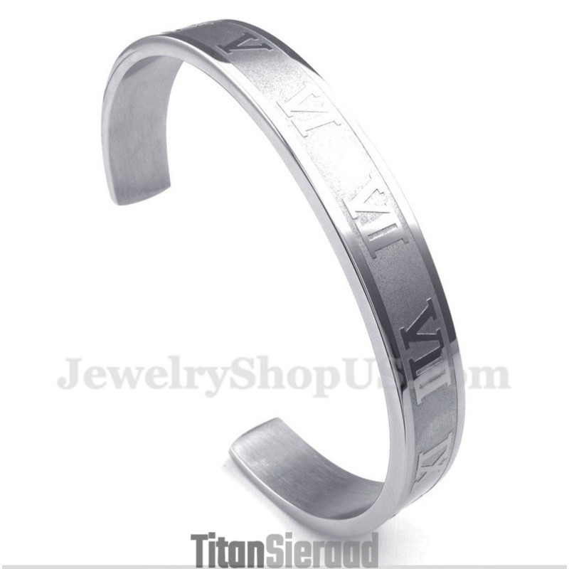 Herenarmband Met Romeinse Cijfers Van Titanium