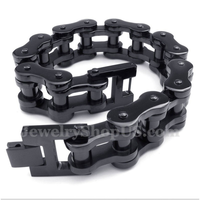 Titanium Zwarte Fietskettingarmband Voor Heren Titanium Zwarte Fietskettingarmband Voor Heren