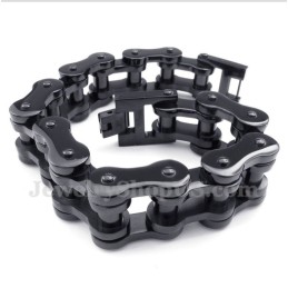 Titanium Zwarte Fietskettingarmband Voor Heren