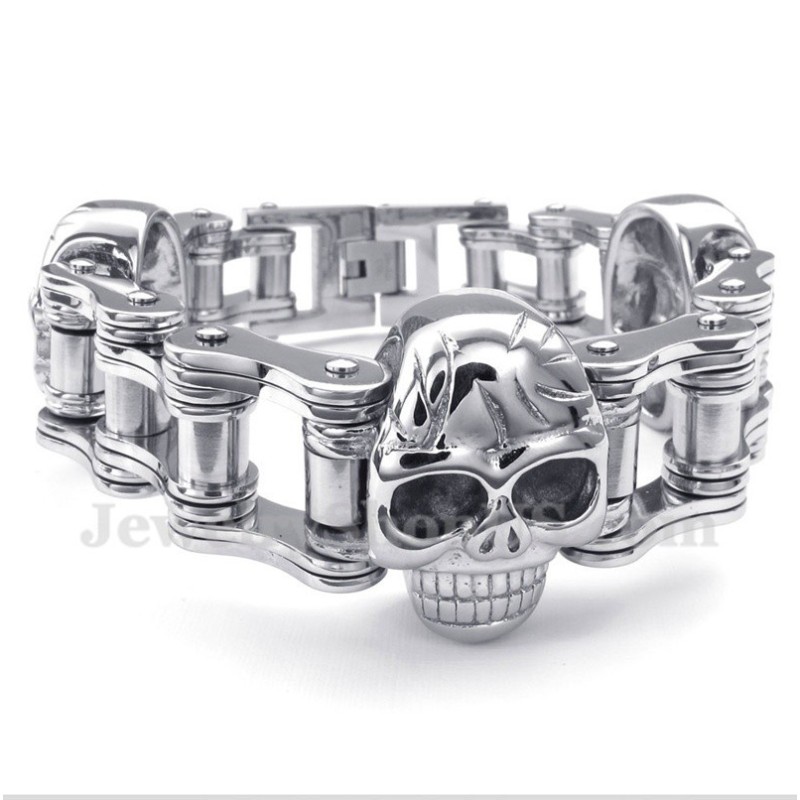 Titanium Fietsketting Schedelarmband Voor Heren Titanium Fietsketting Schedelarmband Voor Heren