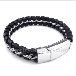Heren Titanium Leren Armband