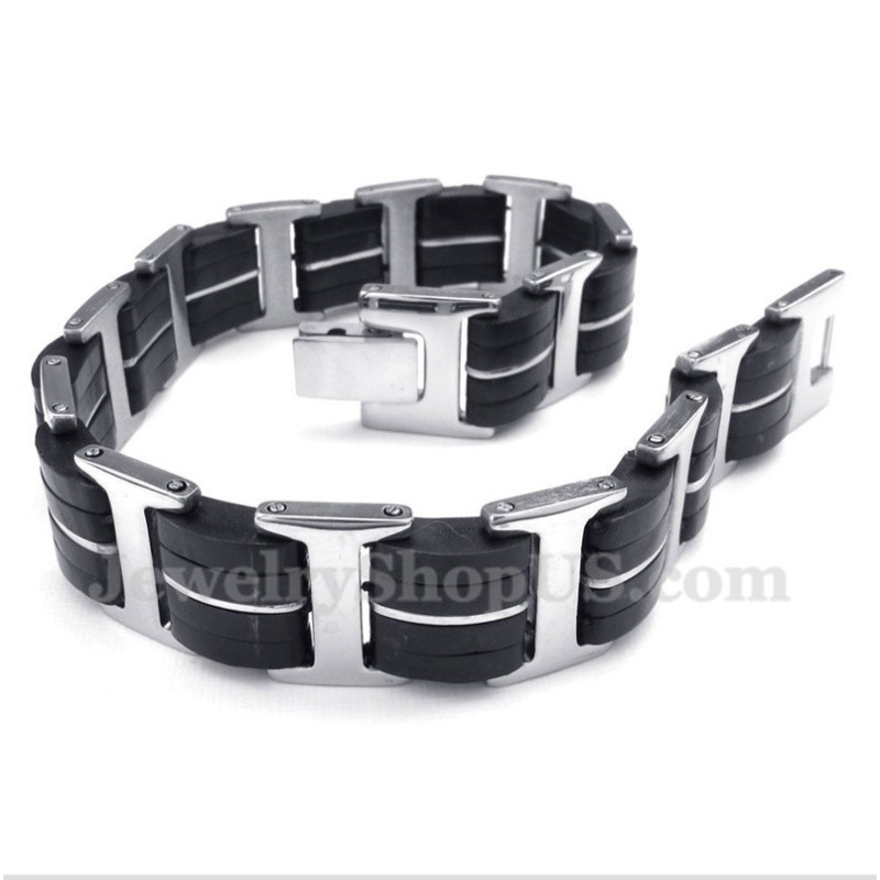 Heren Titanium Rubberen Armband Heren Titanium Rubberen Armband