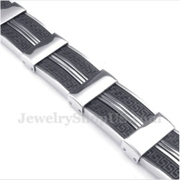 Herenarmband Van Titaniumrubber Met Grieks Meanderpatroon