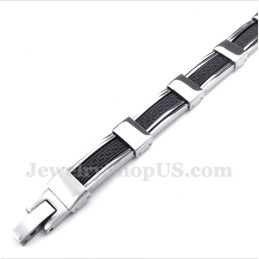Heren Titanium Griekse Meanderpatroon Rubberen Armband