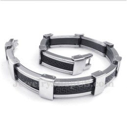 Heren Titanium Griekse Meanderpatroon Rubberen Armband