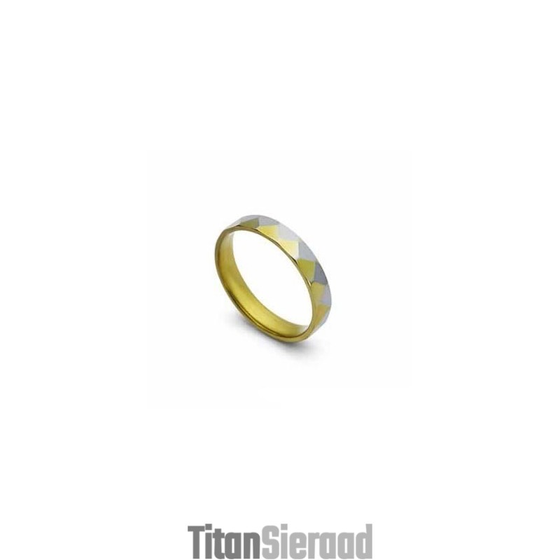 4 Mm Titanium Ring Van Goud En Zilver 4 Mm Titanium Ring Van Goud En Zilver