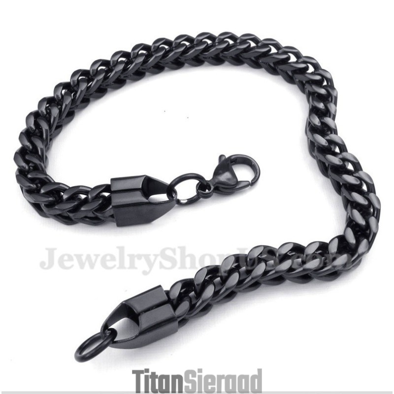 Heren Titanium Zwarte Armband