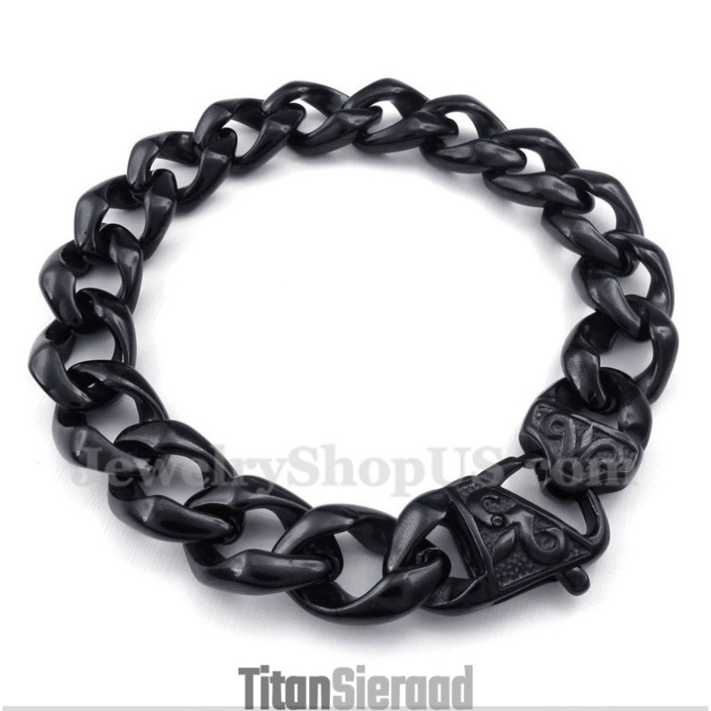 Heren Titanium Gegoten Zwarte Armband