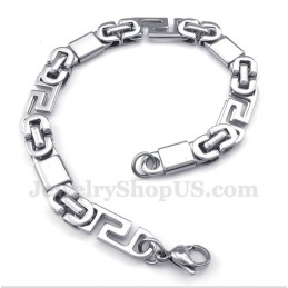 Heren Titanium Griekse Meanderpatroon Armband