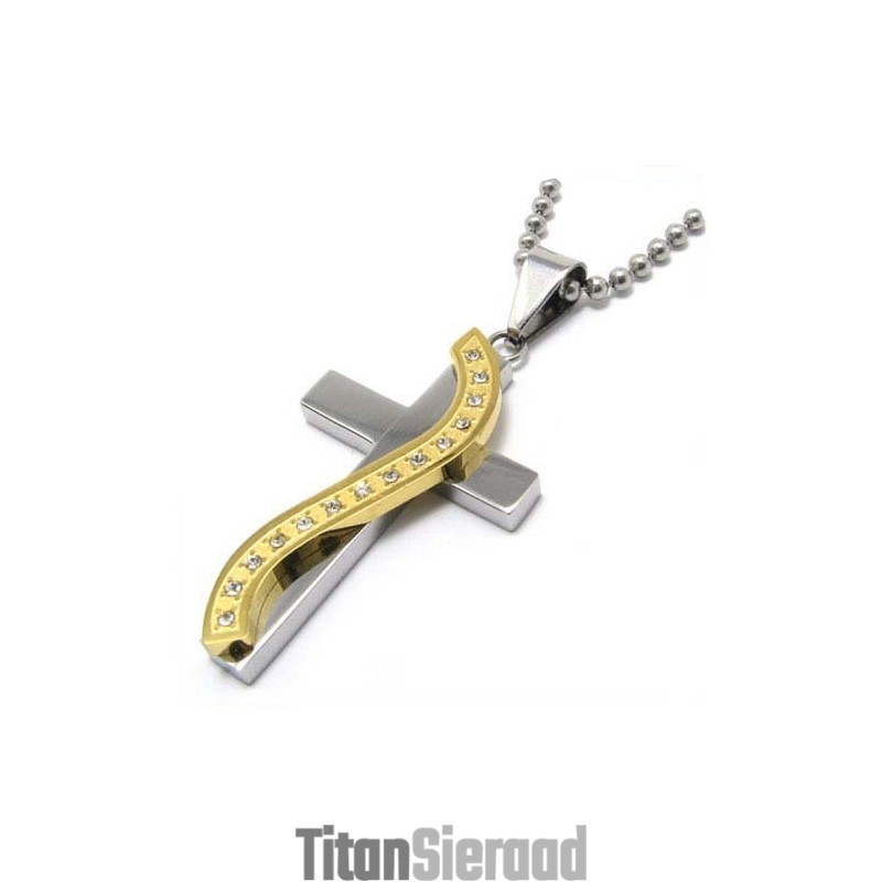 Mode S-Stijl Met Diamanten Kruis Titanium Hanger Mode S-Stijl Met Diamanten Kruis Titanium Hanger