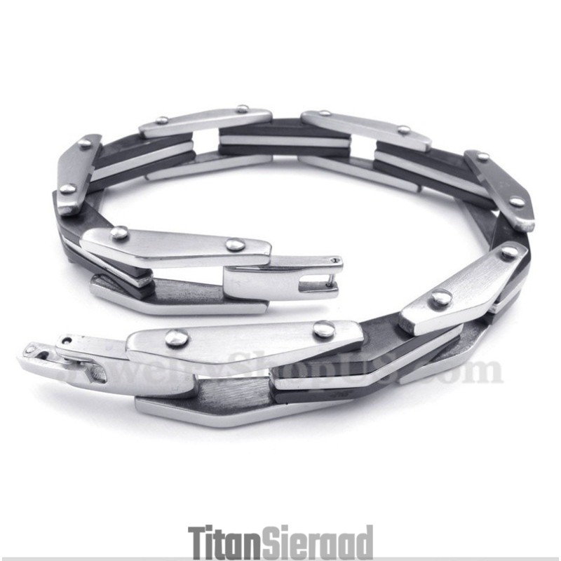 Heren Titanium Zwarte Armband