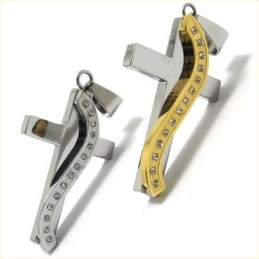 Mode S-Stijl Met Diamanten Kruis Titanium Hanger